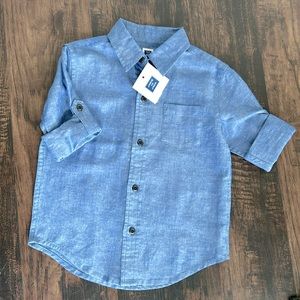 Janie and Jack chambray linen blend button down shirt wedding beach pictures